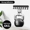 2 Pack Wall Mount Key Holder, Key Hanger Wall Mount with 8 Hooks, Adhesive Key Holder for Wall, No-Drill Decorative Black Key Rack for Living Room, Kitchen, or Bathroom